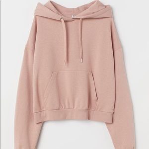 H&M cropped blush hoodie